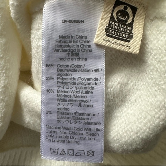 Madewell Wedged V-Neck Sweater Long Sleeve Slouchy Relaxed Winter White M NWT - Picture 9 of 12